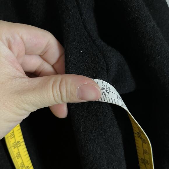 Vtg Evan Picone Women Wool Classic Black Long OverCoat Size 14 Made In Usa - Picture 7 of 7
